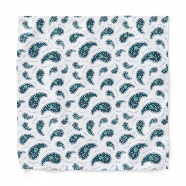 Paramecia Paisley Biology Science Fun Protozoa Bandana (Front)