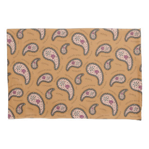 Paramecia Paisley Biology Science Latte Brown Pillow Case