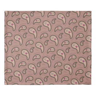 Paramecia Paisley Biology Science Mocha Brown Duvet Cover
