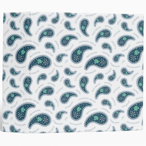 Paramecia Paisley Biology Science Protozoan 3 Ring Binder