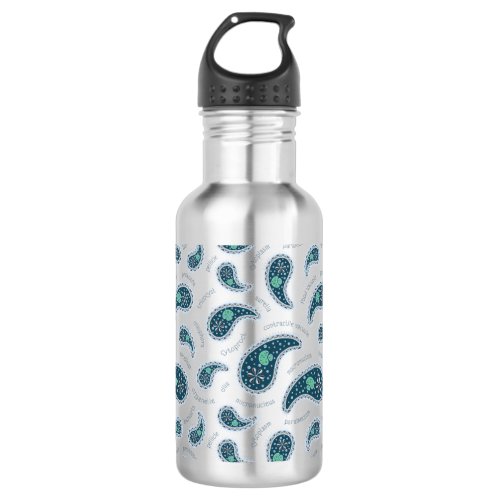 Paramecia Paisley Biology Science Protozoan Stainless Steel Water Bottle