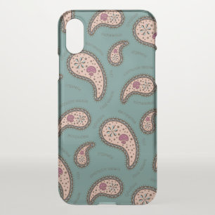 Paramecia Paisley Biology Science Teal iPhone X Case
