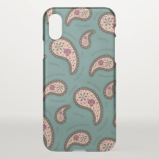Paramecia Paisley Biology Science Teal iPhone X Case