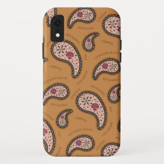 Paramecia Paisley Customizable Biology Latte Brown iPhone XR Case