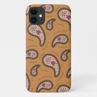 Paramecia Paisley Customizable Biology Latte Brown iPhone 11 Case