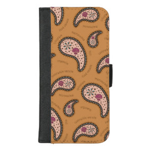 Paramecia Paisley Customizable Biology Latte Brown iPhone 8/7 Plus Wallet Case