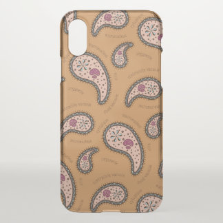 Paramecia Paisley Customizable Biology Latte Brown iPhone X Case