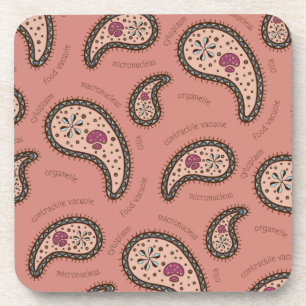 Paramecia Paisley Customizable Biology Mauve Beverage Coaster