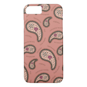 Paramecia Paisley Customizable Biology Mauve Pink iPhone 8/7 Case