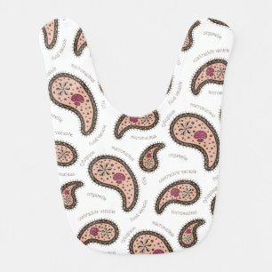 Paramecia Paisley Customizable Biology White Baby Bib