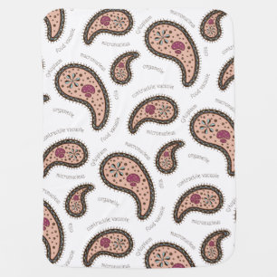 Paramecia Paisley Customizable Biology White Baby Blanket