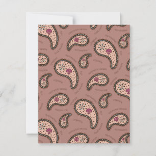 Paramecia Paisley Personalizable Biology Mocha Note Card