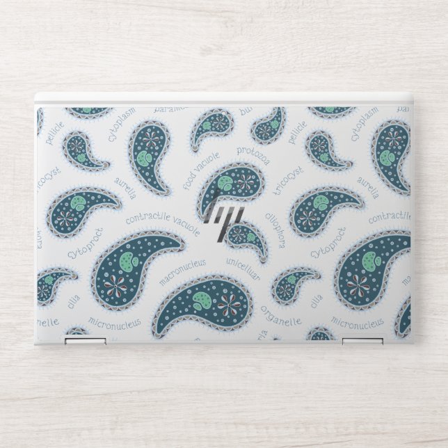 Paramecia Paisley Protozoan Biology Science HP Laptop Skin (Front)