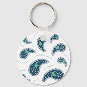 Paramecia Paisley Protozoan Biology Science Keychain