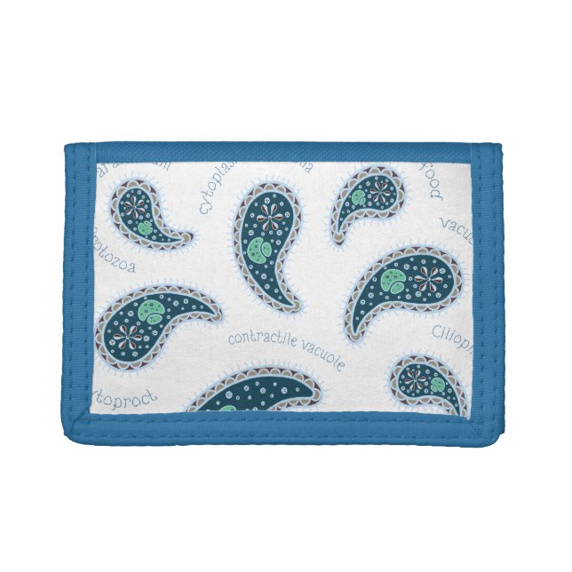 Paramecia Paisley Protozoan Biology Science Trifold Wallet (Front)