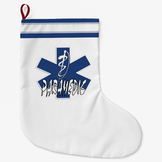 Paramedic Action Large Christmas Stocking (Front)