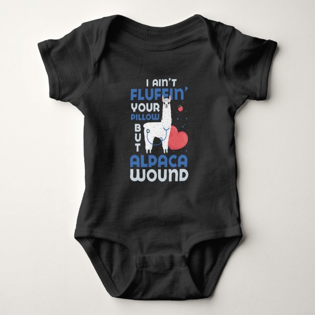 Paramedic Alpaca Wound Care Nurse Trauma EMT Baby Bodysuit (Front)