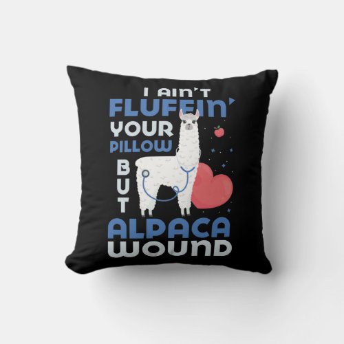 Paramedic Alpaca Wound Care Nurse Trauma EMT Throw Pillow