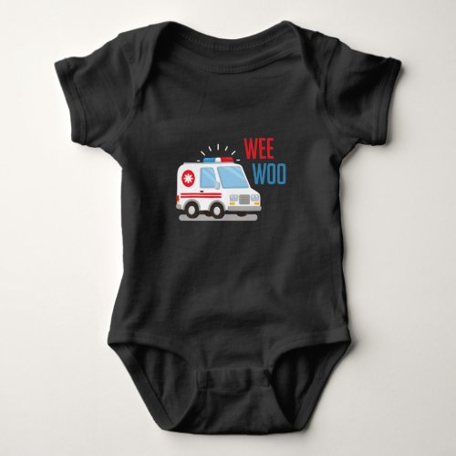 Paramedic Ambulance Car wee woo Hospital EMT Baby Bodysuit