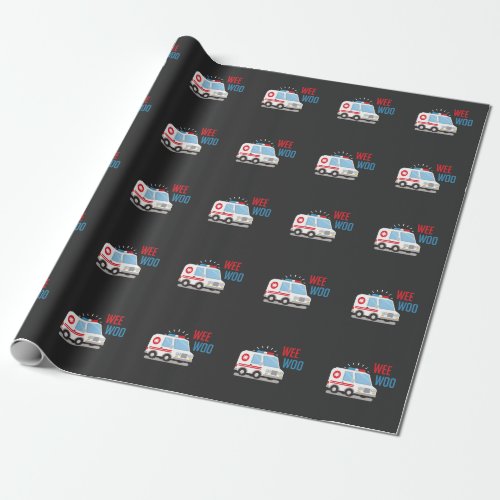 Paramedic Ambulance Car wee woo Hospital EMT Wrapping Paper