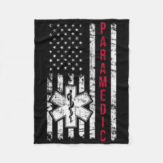 Paramedic American Flag Independence Day Emt Ems U Fleece Blanket