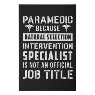 Paramedic Because Natural Selection Ambulance EMS Faux Canvas Print