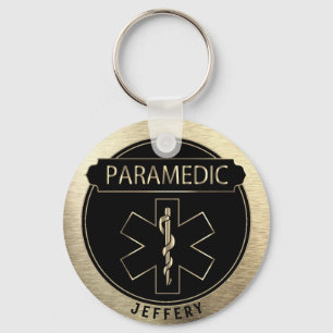 Paramedic 🚑 - Black and Gold Keychain