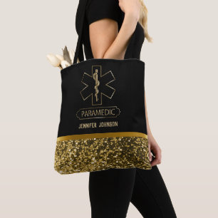 Paramedic - Black and Gold Tote Bag