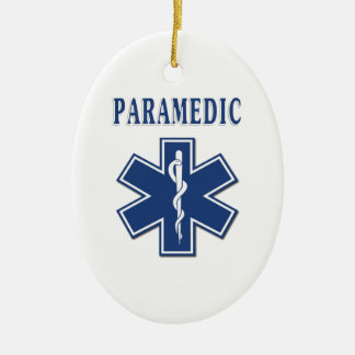 Paramedic Blue Star of Life Ceramic Ornament