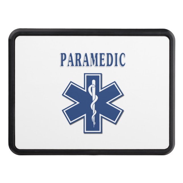 Paramedic Blue Star of Life Trailer Hitch Cover (Front)