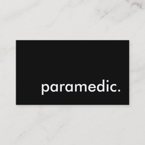 paramedic business card