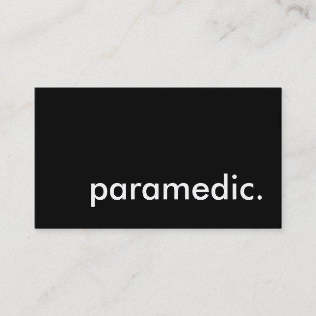 paramedic. business card (Front)