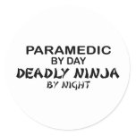 Paramedic Deadly Ninja by Night Classic Round Sticker