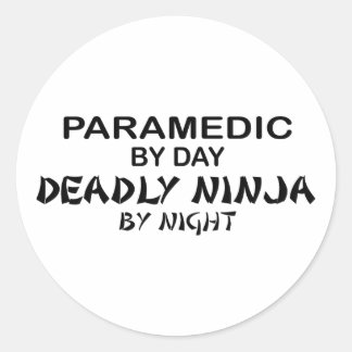 Paramedic Deadly Ninja by Night Classic Round Sticker