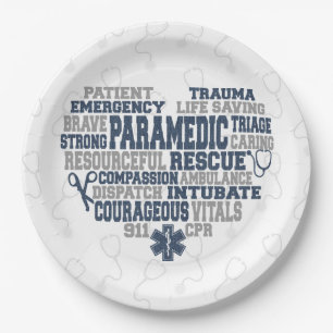 Paramedic Denim texture Paper Plates