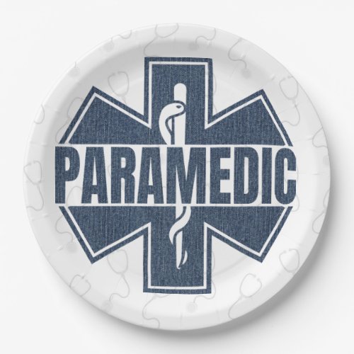 Paramedic Denim texture Paper Plates