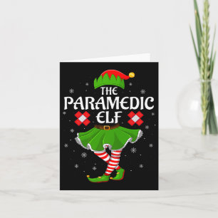 Paramedic Elf Christmas Family Girls Women Elf Squ Card