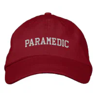 Paramedic Embroidered Baseball Hat / Cap - Red