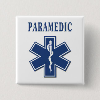Paramedic EMS Button Square Style