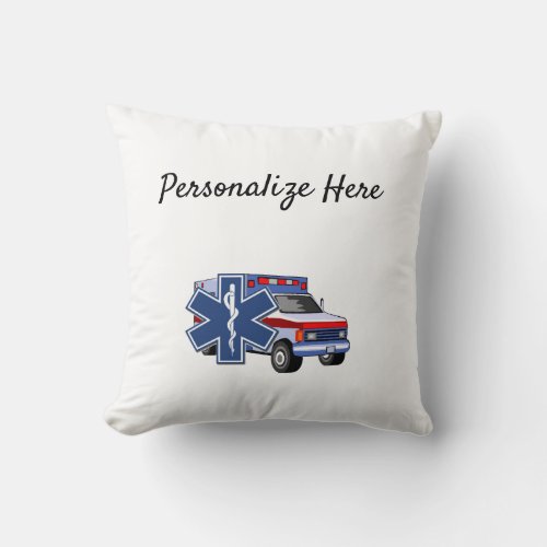 Paramedic EMS EMT Ambulance Throw Pillow