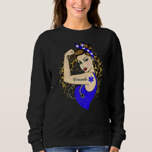 Paramedic Ems Girl Power Modern Rosie The Riveter  Sweatshirt