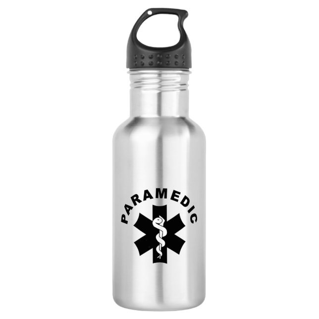 Paramedic EMS Logo Stainless Steel Water Bottle (Front)