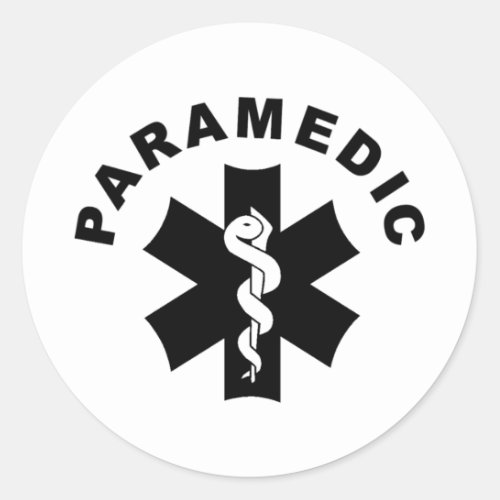 Paramedic EMS Rescue Logo Classic Round Sticker
