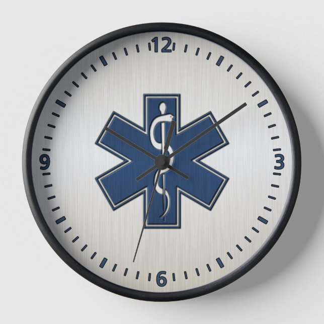 Paramedic EMT EMS Blue Clock (Front)