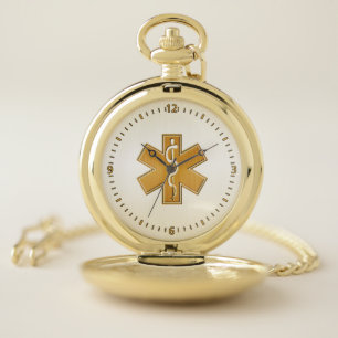 Paramedic EMT EMS Gold Pocket Watch