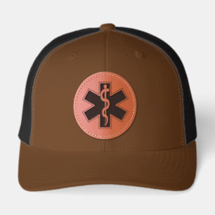 Paramedic EMT EMS Leather Patch Hat