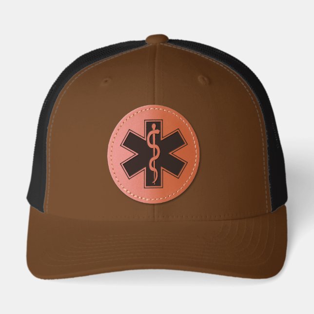 Paramedic EMT EMS Leather Patch Hat (Front)