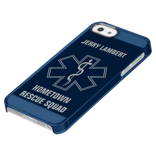 Paramedic EMT EMS Name Squad Template Uncommon iPhone Case (Bottom)