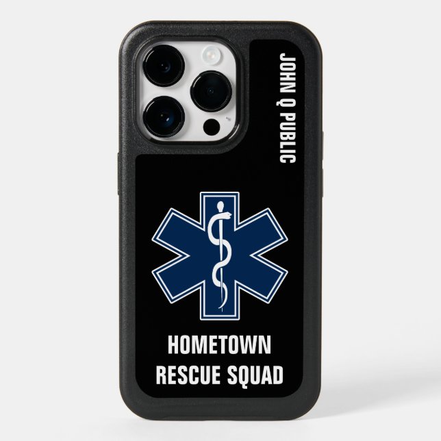 Paramedic EMT EMS Name template Otterbox iPhone Case (Back)