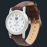 Paramedic EMT EMS Signature Watch<br><div class="desc">Great watch for paramedics,  EMT and EMS A-EMCA or anyone in medicine and first response. Rod of Asclepius design.</div>